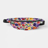 Bright Spring Pansies Floral Garden Pattern Bauchtasche (Vorderseite)