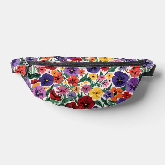 Bright Spring Pansies Floral Garden Pattern Bauchtasche (Ablage )
