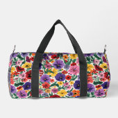 Bright Spring Pansies Floral Garden Pattern Duffle Bag (Rückseite)