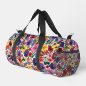 Bright Spring Pansies Floral Garden Pattern Duffle Bag (Rechte Ecke)