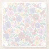 Bright Spring Pansies Floral Garden Pattern Glasuntersetzer (Rückseite)