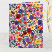 Bright Spring Pansies Floral Garden Pattern Karte (Gelbe Blume)