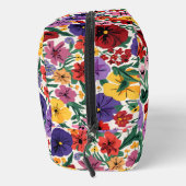 Bright Spring Pansies Floral Garden Pattern Waschbeutel (Rechts)