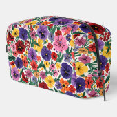 Bright Spring Pansies Floral Garden Pattern Waschbeutel (Rechte Ecke)
