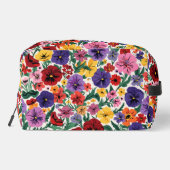 Bright Spring Pansies Floral Garden Pattern Waschbeutel (Rückseite)