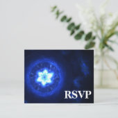 Bright Star Bar/Bat Mitzvah UAWG RSVP Karte (Stehend Vorderseite)