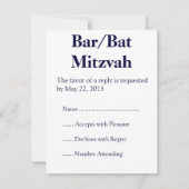 Bright Star Bar/Bat Mitzvah UAWG RSVP Karte (Rückseite)