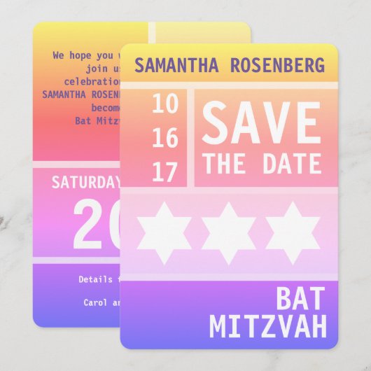 Bright Star von David Save the Date (Vorne/Hinten)