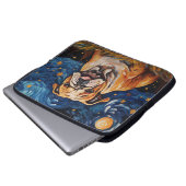 BRIGHT STARRY NACHT MIT BULLDOG HUND LAPTOPSCHUTZHÜLLE (Vorne Knopf)