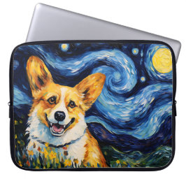 BRIGHT STARRY NACHT MIT CORGI HUND LAPTOPSCHUTZHÜLLE