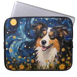 BRIGHT STARRY NIGHY MIT AUSTRALISCHEM SHEPHERHERHE LAPTOPSCHUTZHÜLLE