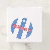 Bright Striped Blue Christmas 'Merry' Geschenkanhänger (Beispiel)