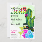 Bright Stripes Cactus & Succulents FIESTA WEDD Einladung (Vorderseite)