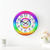 Bright Stylish Modern Colorful Große Wanduhr (Zuhause)