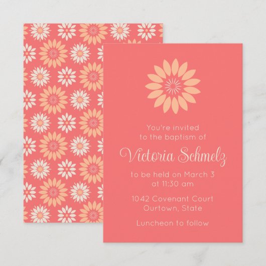 Bright Stylized Sunflower Feminine Baptism (Vorne/Hinten)