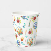 Bright Summer Beltane Maypole & Pentagramms Sabbat Pappbecher (Rechts)