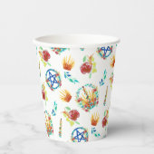 Bright Summer Beltane Maypole & Pentagramms Sabbat Pappbecher (Vorderseite)