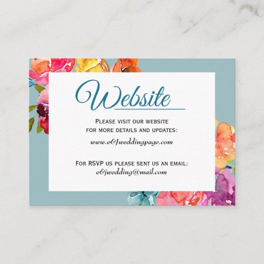 Bright Summer bunt Blumenzwiebelkarten Website Visitenkarte (Vorderseite)