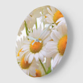 Bright Summer Daisies Flowers Große Wanduhr (Winkel)