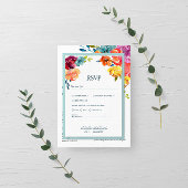 Bright Summer farbenfrohe blumenreiche Hochzeitska RSVP Karte