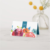 Bright Summer farbenfrohe Hochzeit Platzkarte (Rückseite)