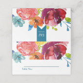 Bright Summer farbenfrohe Hochzeit Platzkarte (Außenseite Aufgefaltet)