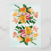 Bright Summer Floral Bouquet Wedding Folieneinladung (Rückseite)