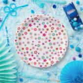 Bright Summer Floral Paper Plate Pappteller (Party)