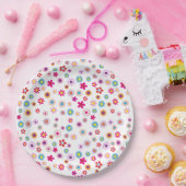 Bright Summer Floral Paper Plate Pappteller (Party)