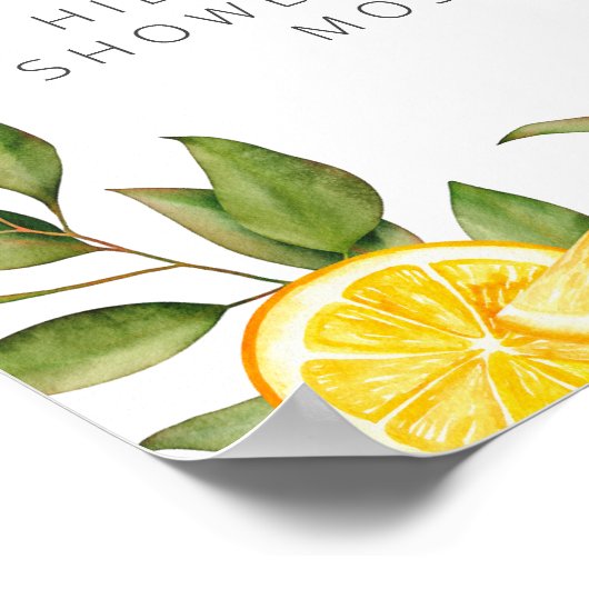 Bright Summer Lemon Baby Showdusche Schnuller Hunt Poster (Ecke)