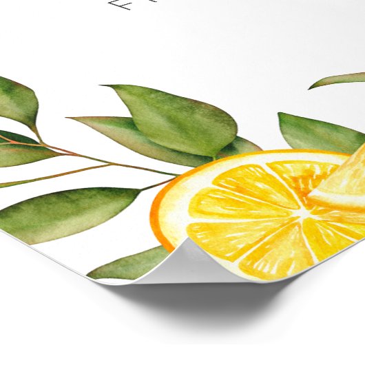 Bright Summer Lemon Brautparty Lemonade Bar Poster (Ecke)