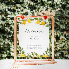 Bright Summer Lemon Brautparty Mimosa Bar Poster