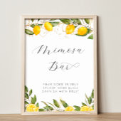 Bright Summer Lemon Brautparty Mimosa Bar Poster
