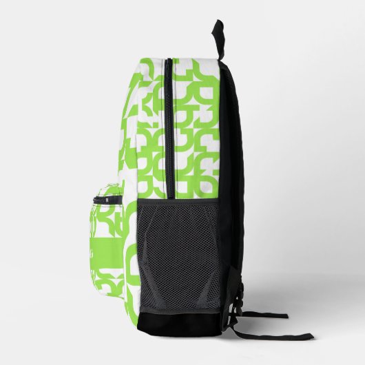 Bright Summer Lime Green Midjahrs Art Pattern Bedruckter Rucksack (Rechts)