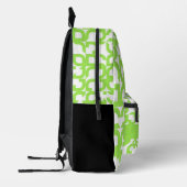 Bright Summer Lime Green Midjahrs Art Pattern Bedruckter Rucksack (Links)