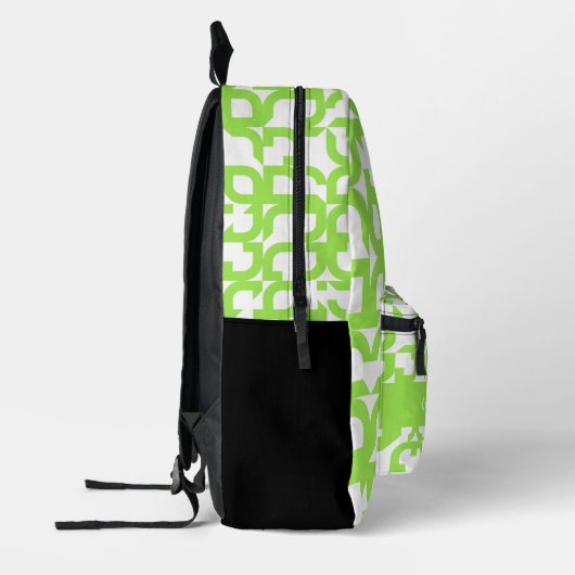 Bright Summer Lime Green Midjahrs Art Pattern Bedruckter Rucksack (Links)