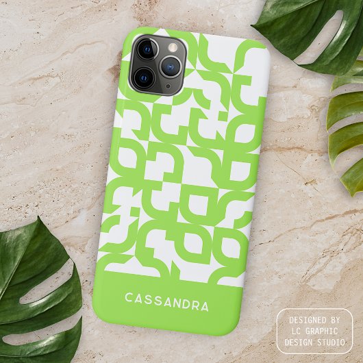 Bright Summer Lime Green Midjahrs Art Pattern Case-Mate iPhone Hülle