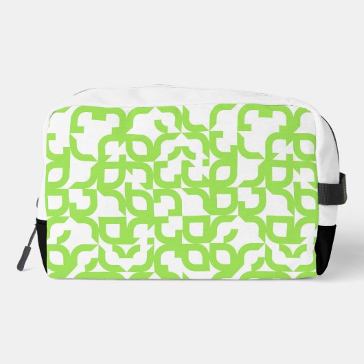 Bright Summer Lime Green Midjahrs Art Pattern Waschbeutel (Rückseite)
