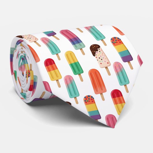 Bright Summer Popsicle Pattern Krawatte (Gerollt)