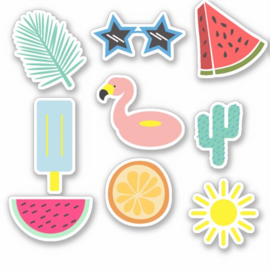 Bright Summer Stickers Aufkleber (Vorderseite)