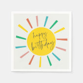 Bright Sun Script Kindergeburtstagsfeier Serviette (Vorderseite)