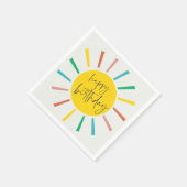 Bright Sun Script Kindergeburtstagsfeier Serviette (Ecke)
