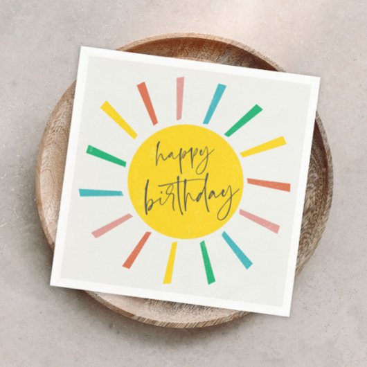 Bright Sun Script Kindergeburtstagsfeier Serviette