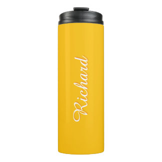 Bright Sun Yellow Personalized Name Tumbler Thermosbecher