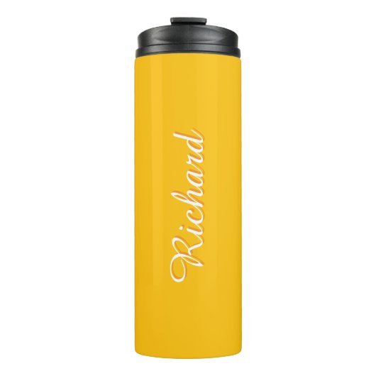 Bright Sun Yellow Personalized Name Tumbler Thermosbecher (Vorderseite)