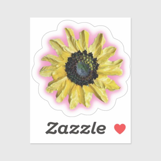 Bright Sunflower Art Sticker (Blatt)