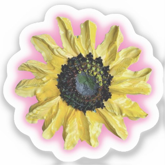 Bright Sunflower Art Sticker (Vorderseite)