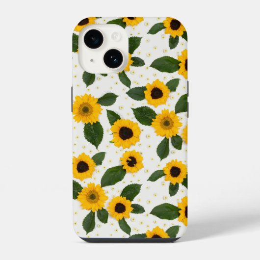 Bright sunflower pattern iPhone hülle (Rückseite)