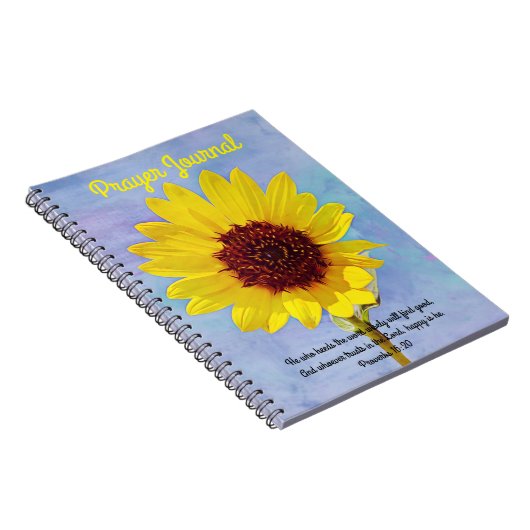Bright Sunflower Prayer Scripting Journal Notizblock (Rechte Seite)