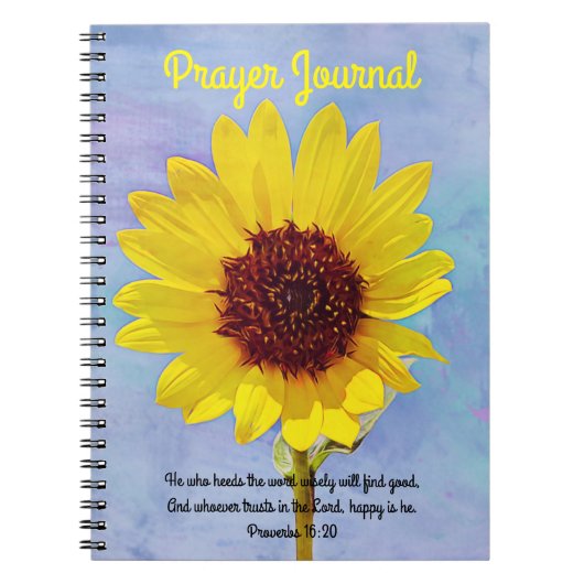 Bright Sunflower Prayer Scripting Journal Notizblock (Vorderseite)
